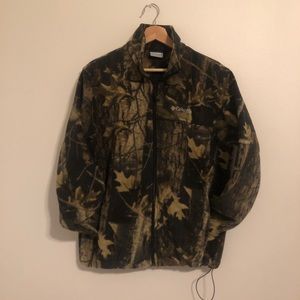EUC Camo Columbia fleece halfzip sweater-M